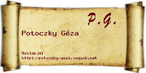 Potoczky Géza névjegykártya